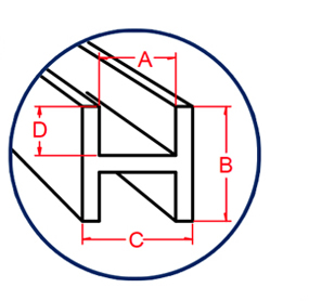 An illustration of flat lead with dimensions of parts delineated