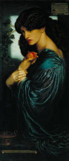 A figure, mysterious and moody, turned toward the painter holding a red flower